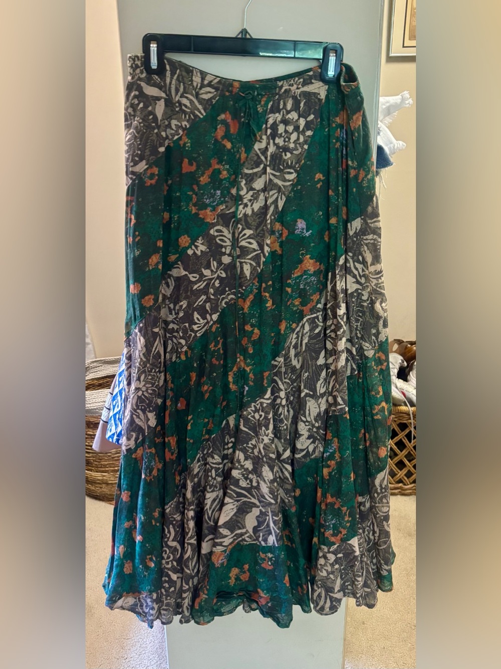 Free People Emerald Green Floral Maxi Skirt XS - Picture 2 of 3